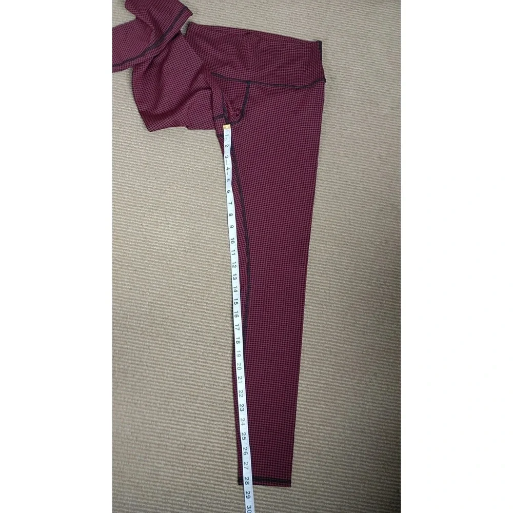 Alo Yoga Micro Houndstooth‎ Red/Black High Waisted Leggings Women's Size M